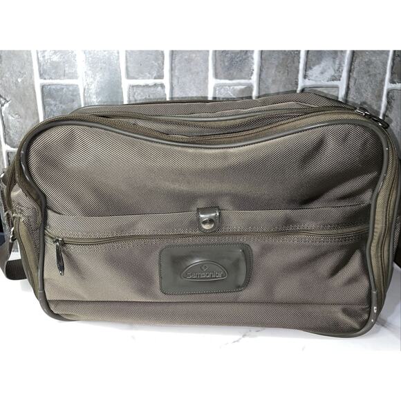 Samsonite Carry On Computer Tan/Brown Bag Zipper Adjustable Shoulder Strap - Picture 1 of 8
